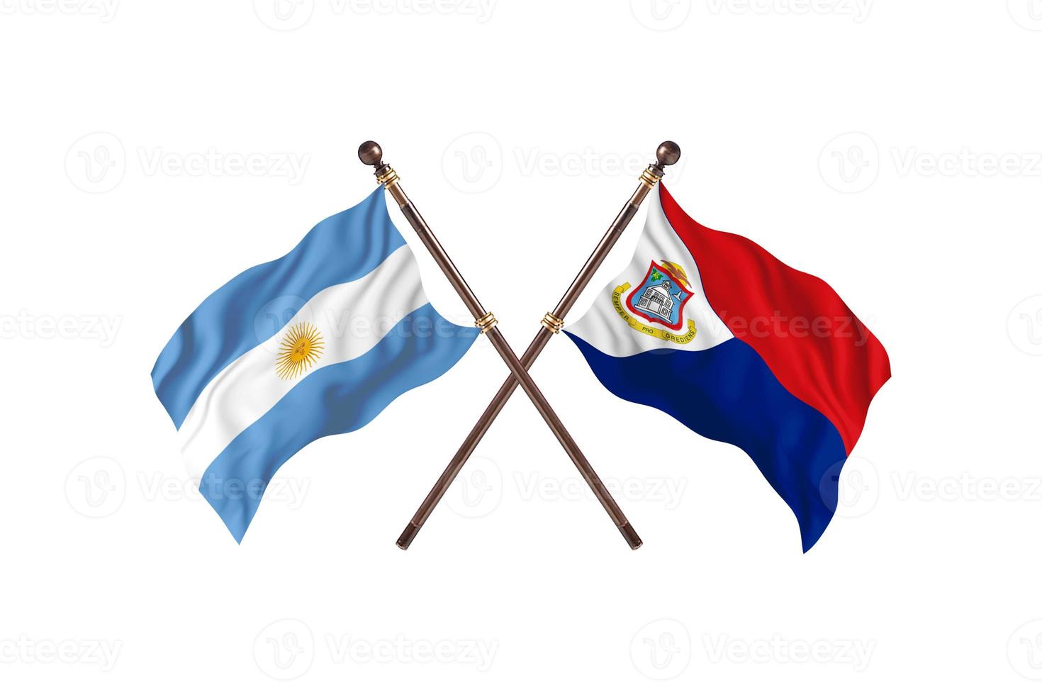 Argentina versus Sint Maarten Two Country Flags photo