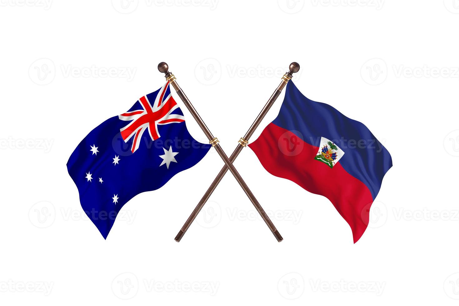 Australia versus Haiti Two Country Flags photo