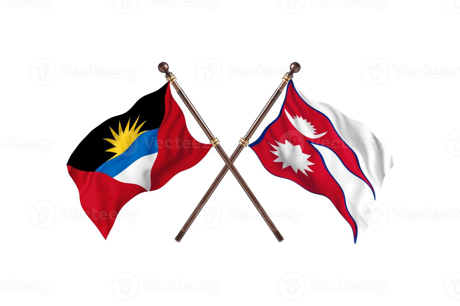 Antigua and Barbuda versus Nepal Two Country Flags photo