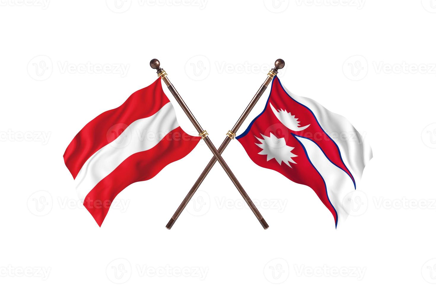 Austria versus Nepal Two Country Flags photo