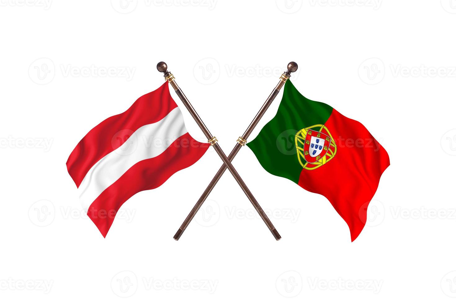 Austria versus Portugal Two Country Flags photo