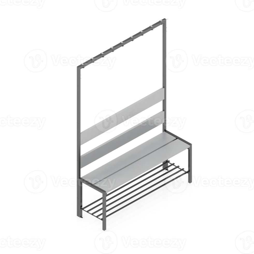 Isometric bench 3D render png