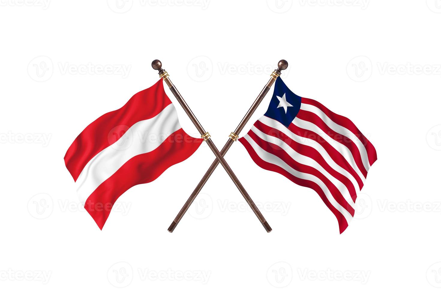 austria contra liberia dos banderas de países foto