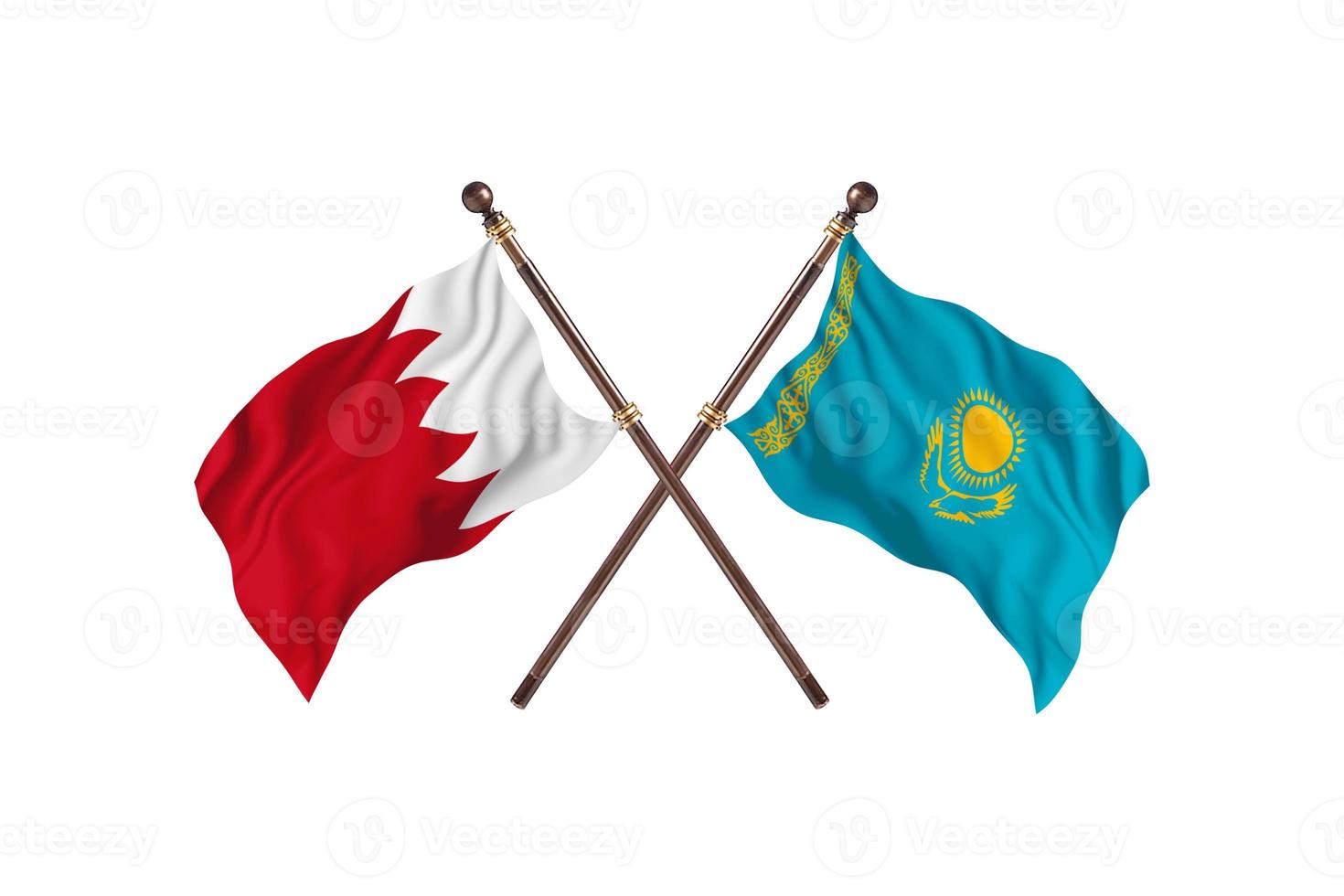 Bahrain versus Kazakhstan Two Country Flags photo