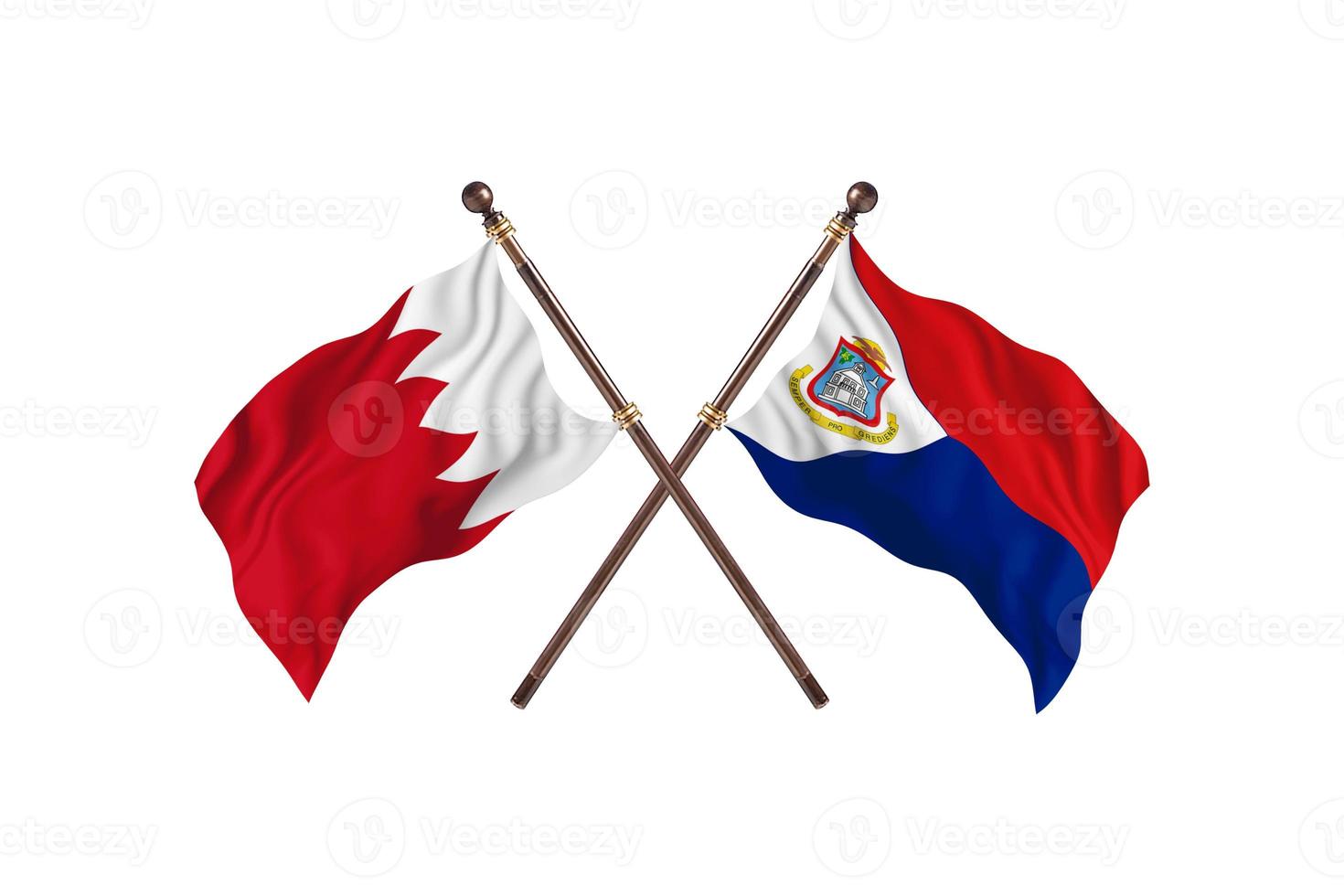 Bahrain versus Sint Maarten Two Country Flags photo