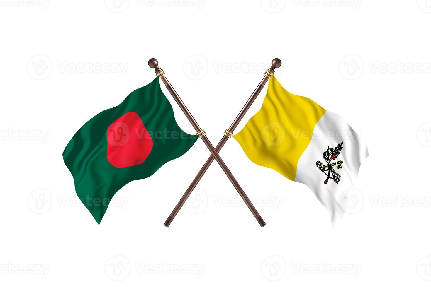 Bangladesh versus Holy See Two Country Flags photo