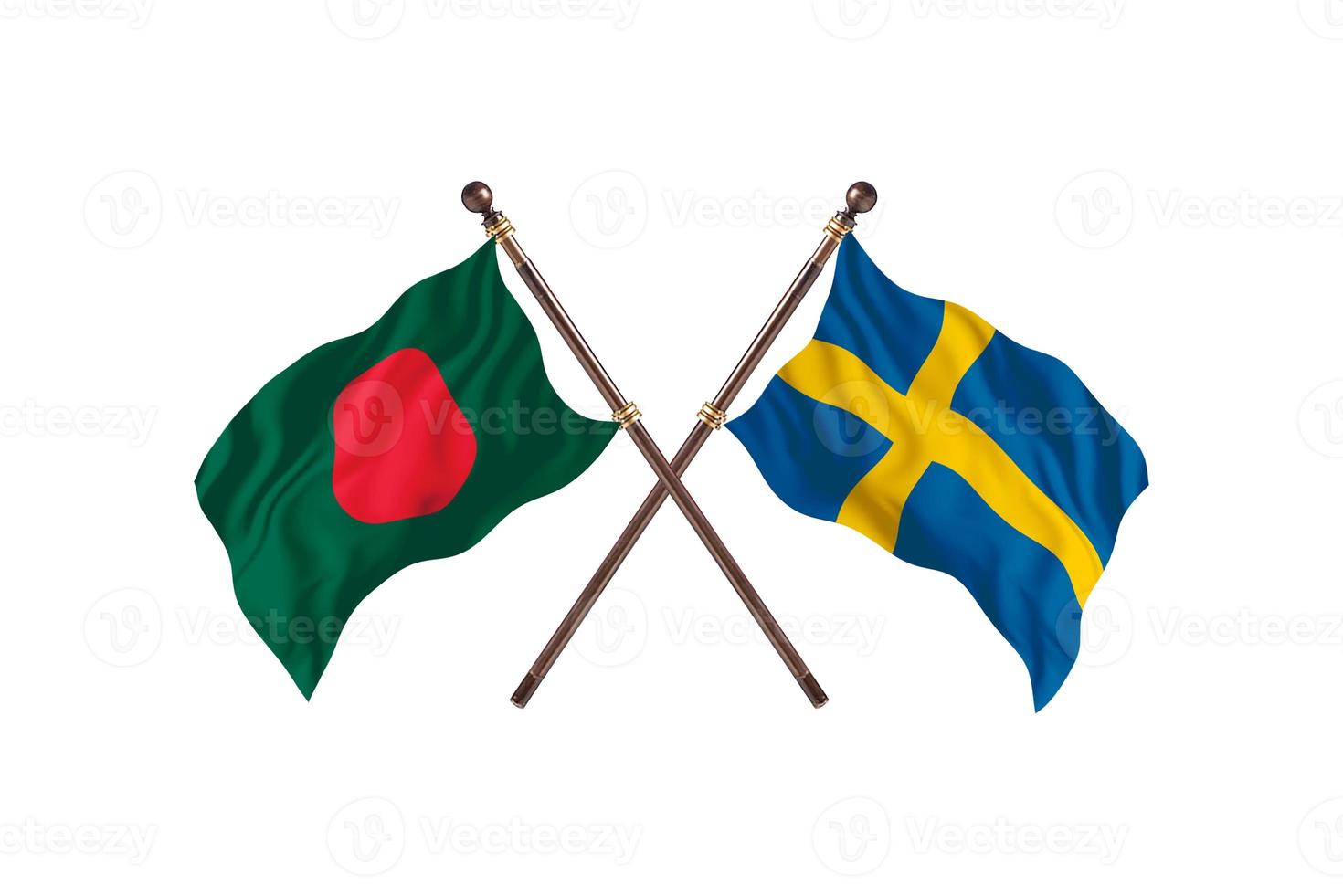 Bangladesh versus Sweden Two Country Flags photo