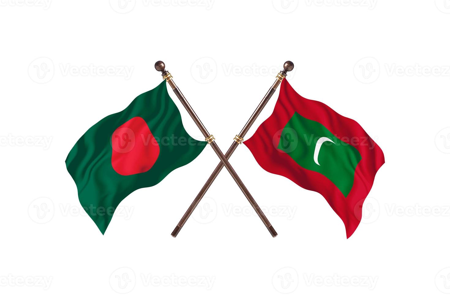 Bangladesh versus Maldives Two Country Flags photo