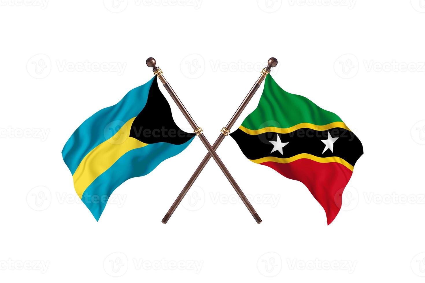 Bahamas versus Saint Kitts and Nevis Two Country Flags photo