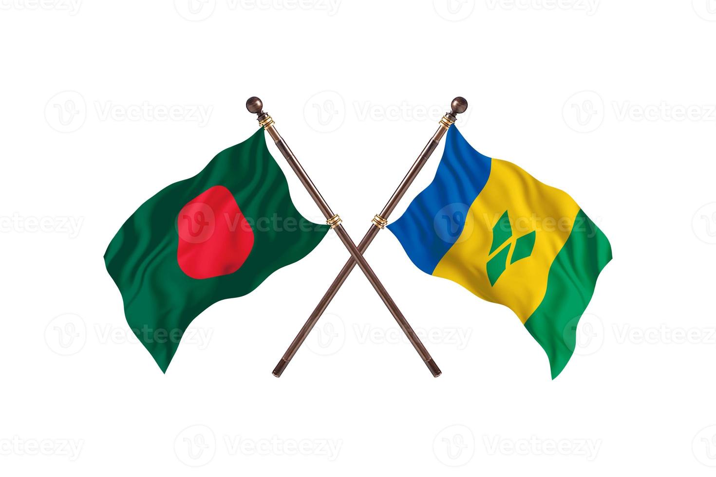 Bangladesh versus Saint Vincent and Grenadines Two Country Flags photo