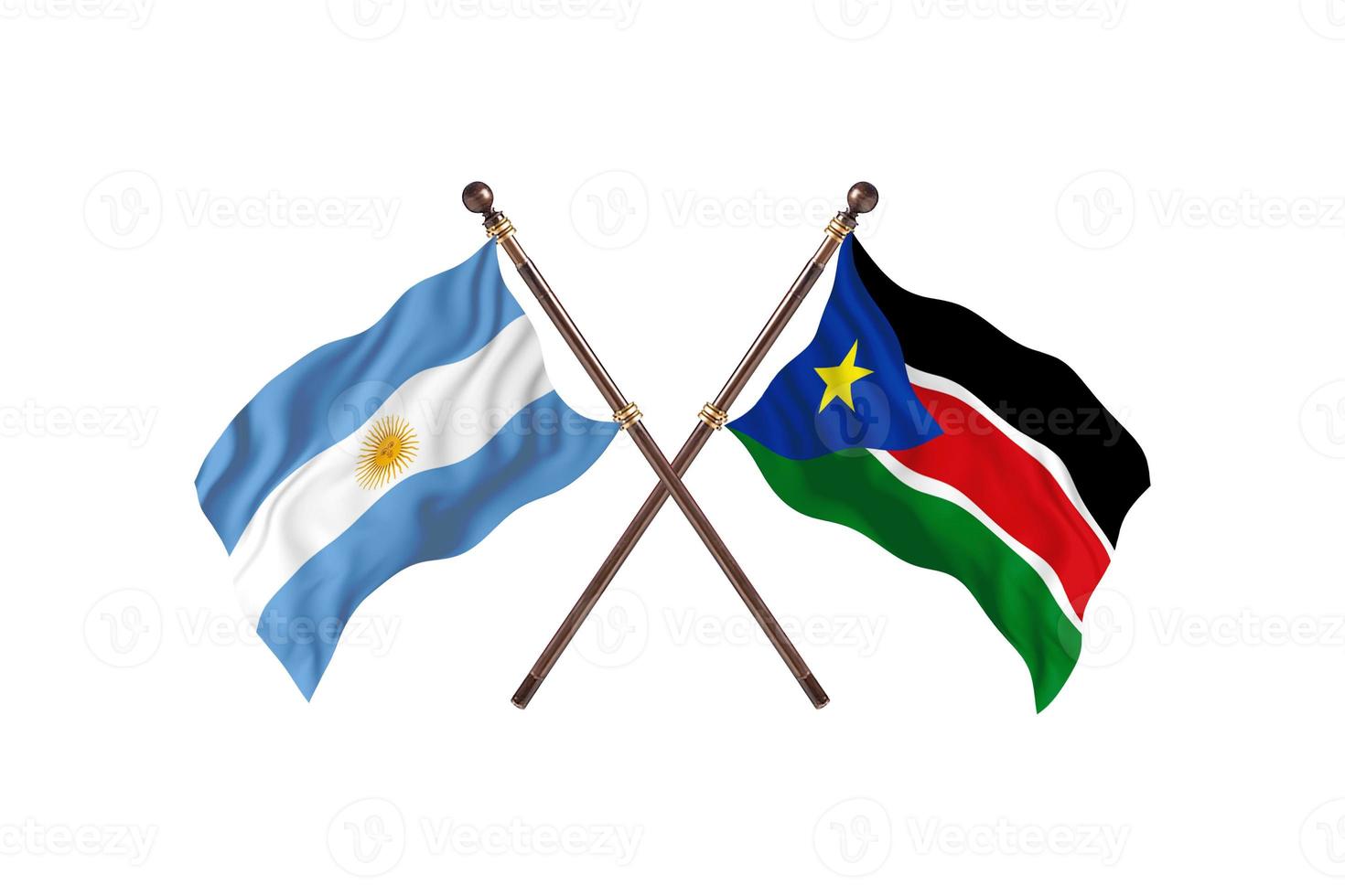 Argentina versus South Sudan Two Country Flags photo