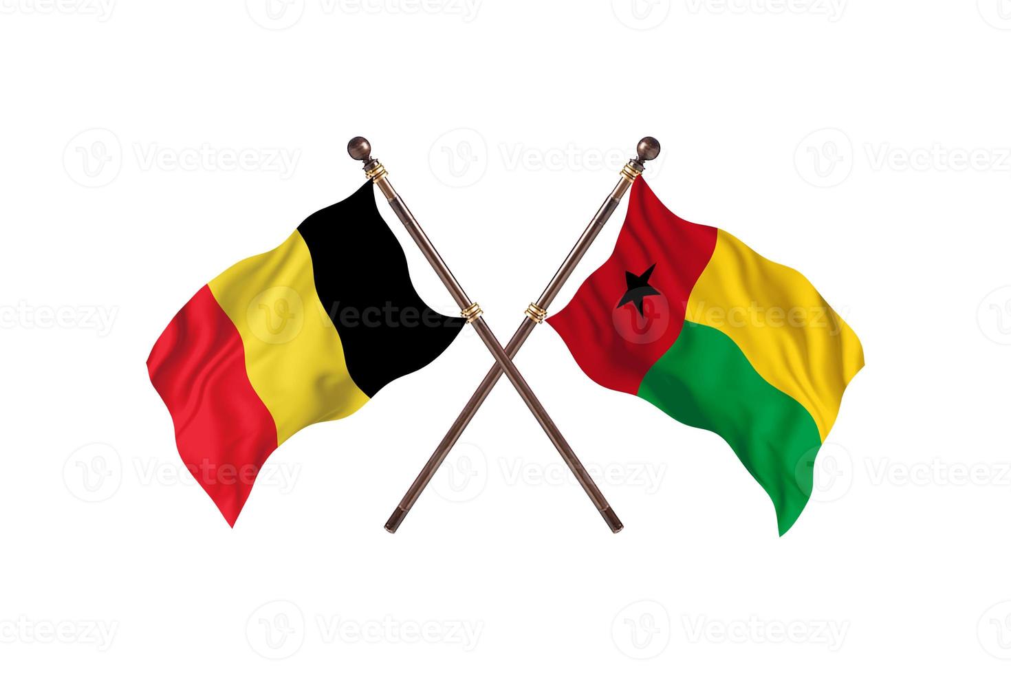 Belgium versus Guinea-Bissau Two Country Flags photo