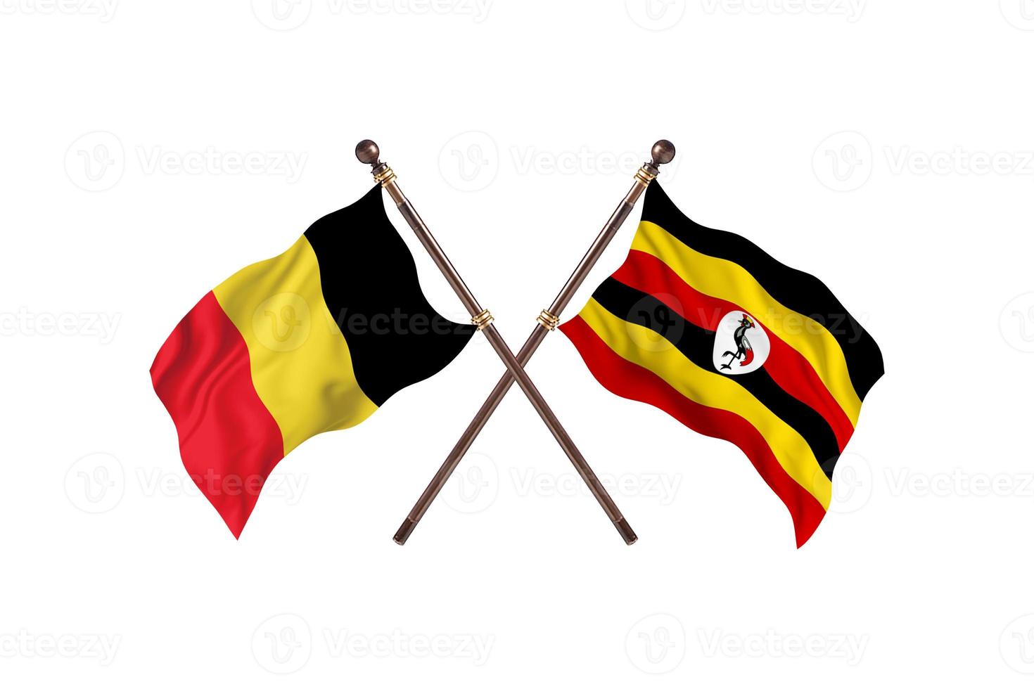 bélgica contra uganda dos banderas de países foto