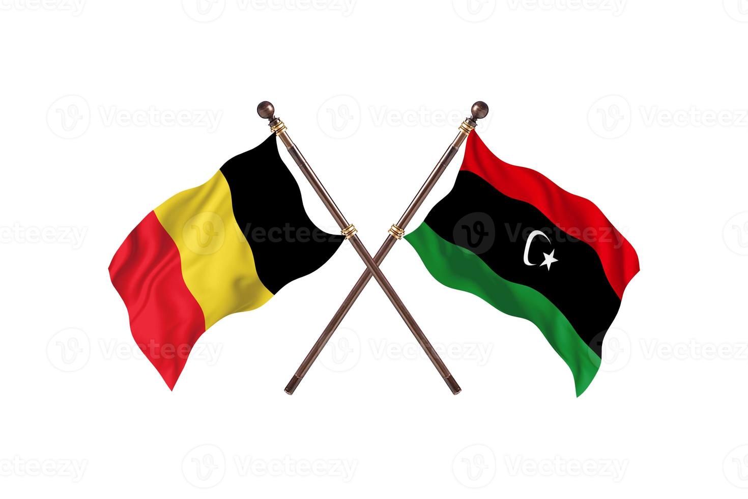 Belgium versus Libya Two Country Flags photo