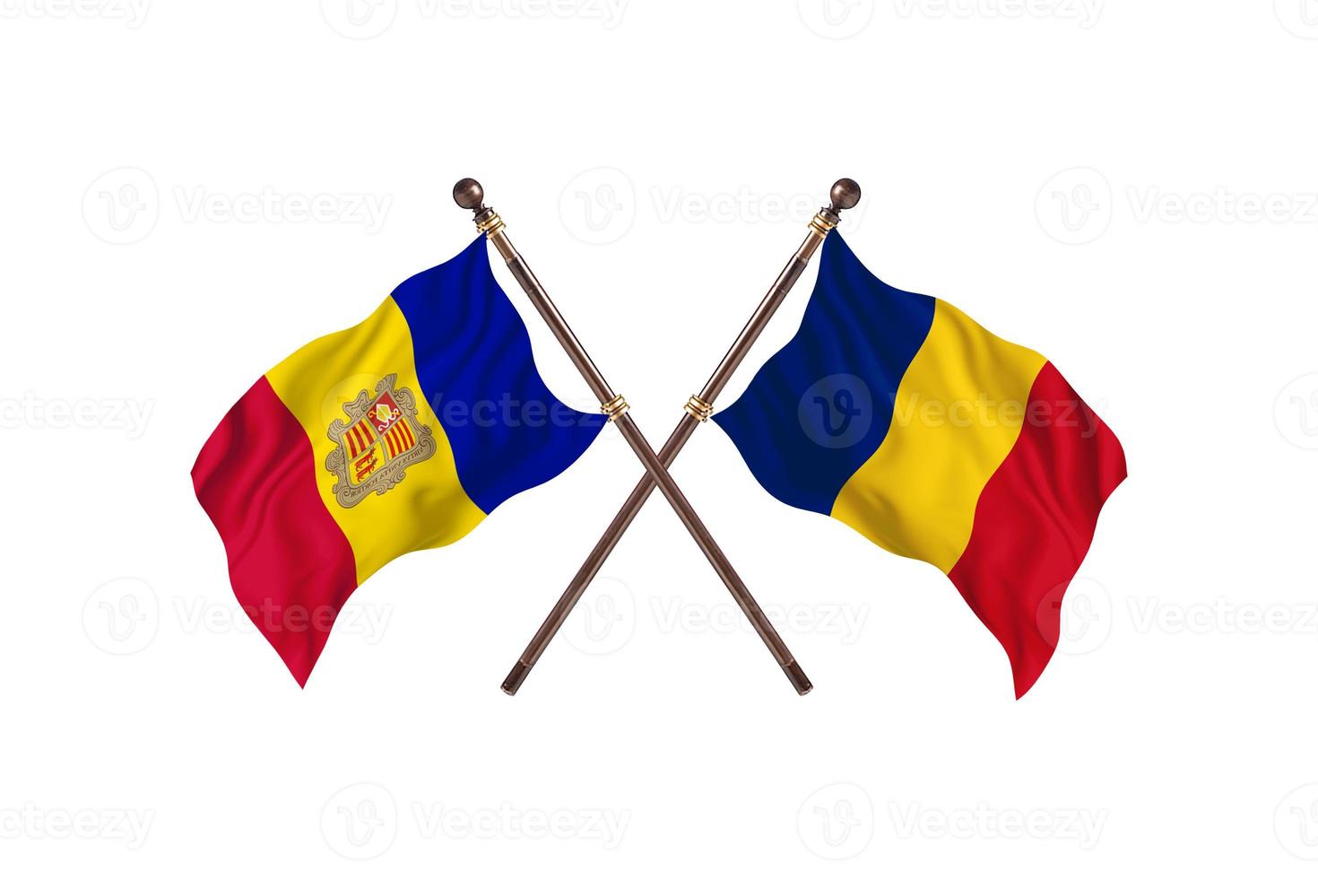 Andorra versus Romania Two Country Flags photo