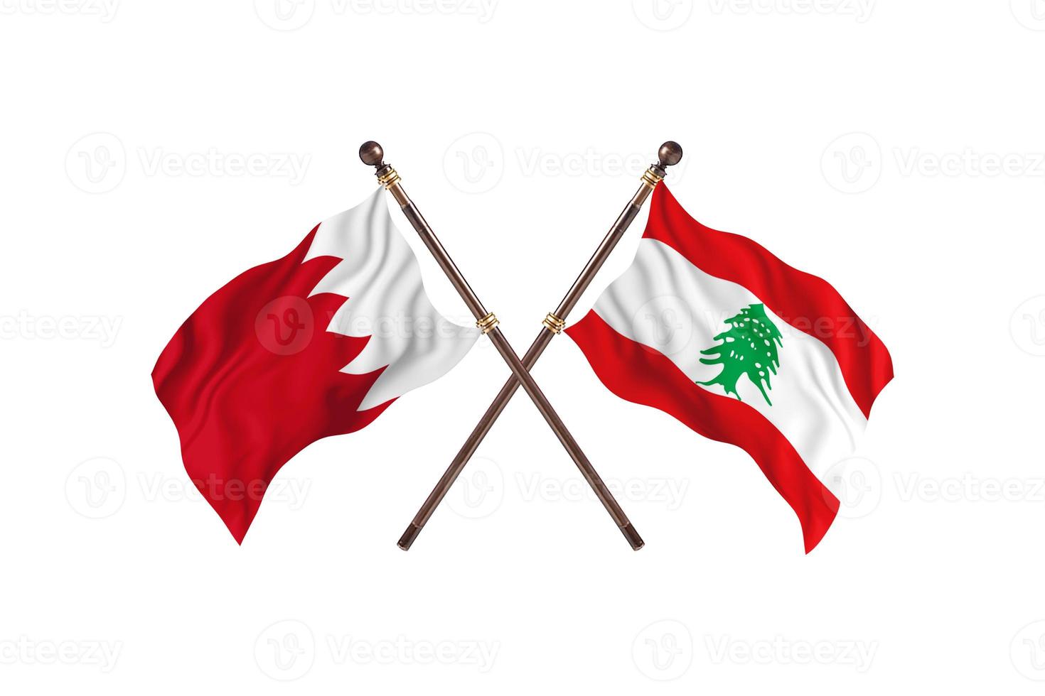 Bahrain versus Lebanon Two Country Flags photo
