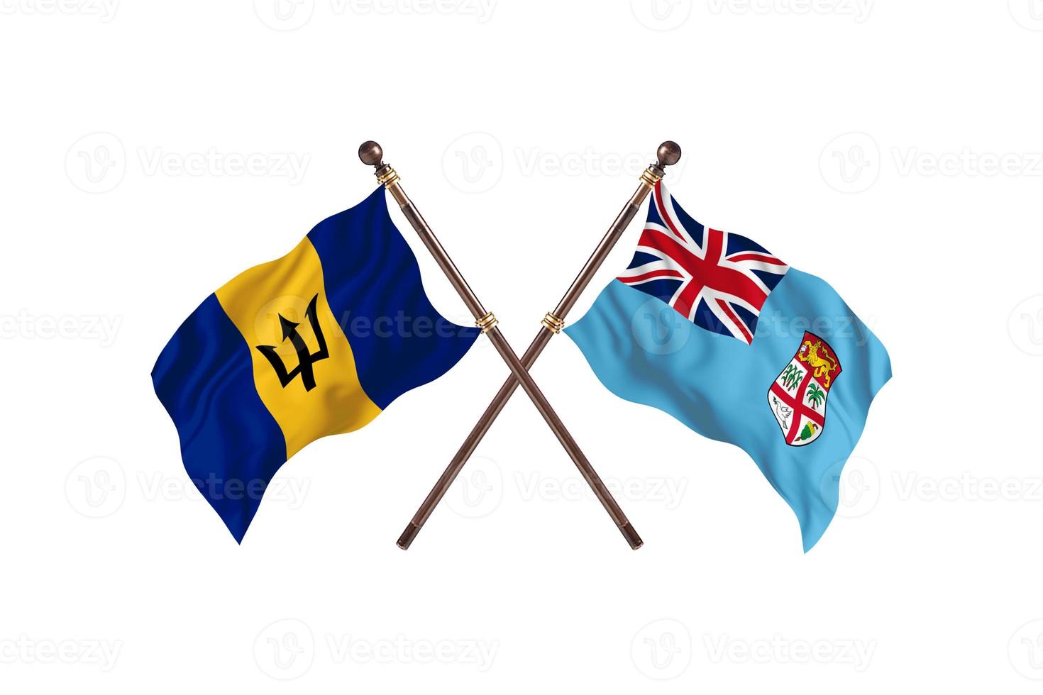 Barbados versus Fiji Two Country Flags photo