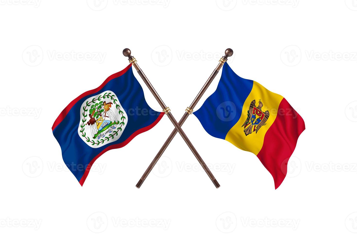 Belize versus Moldova Two Country Flags photo