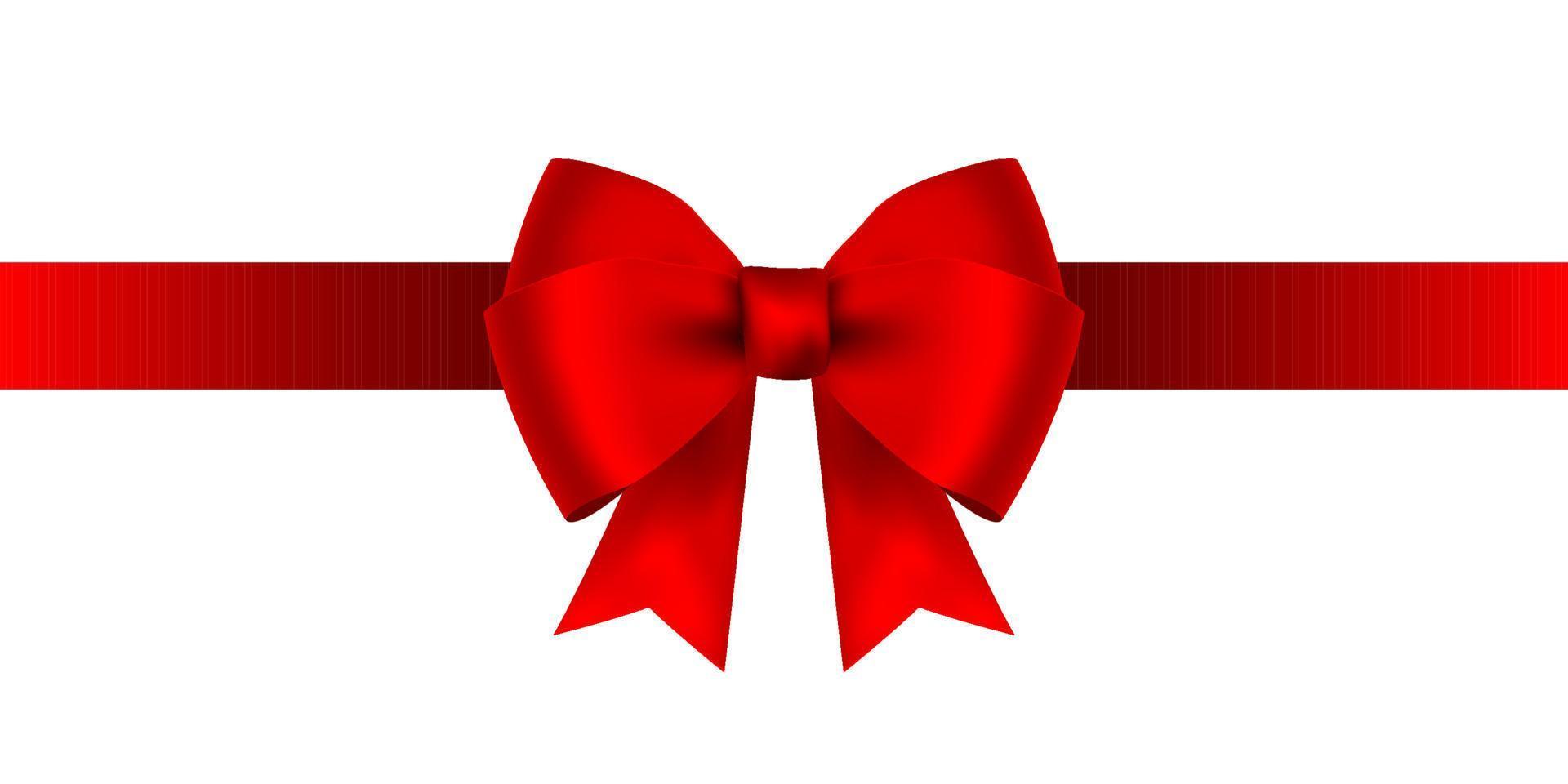 Red bow for gift and greeting card isolated vector