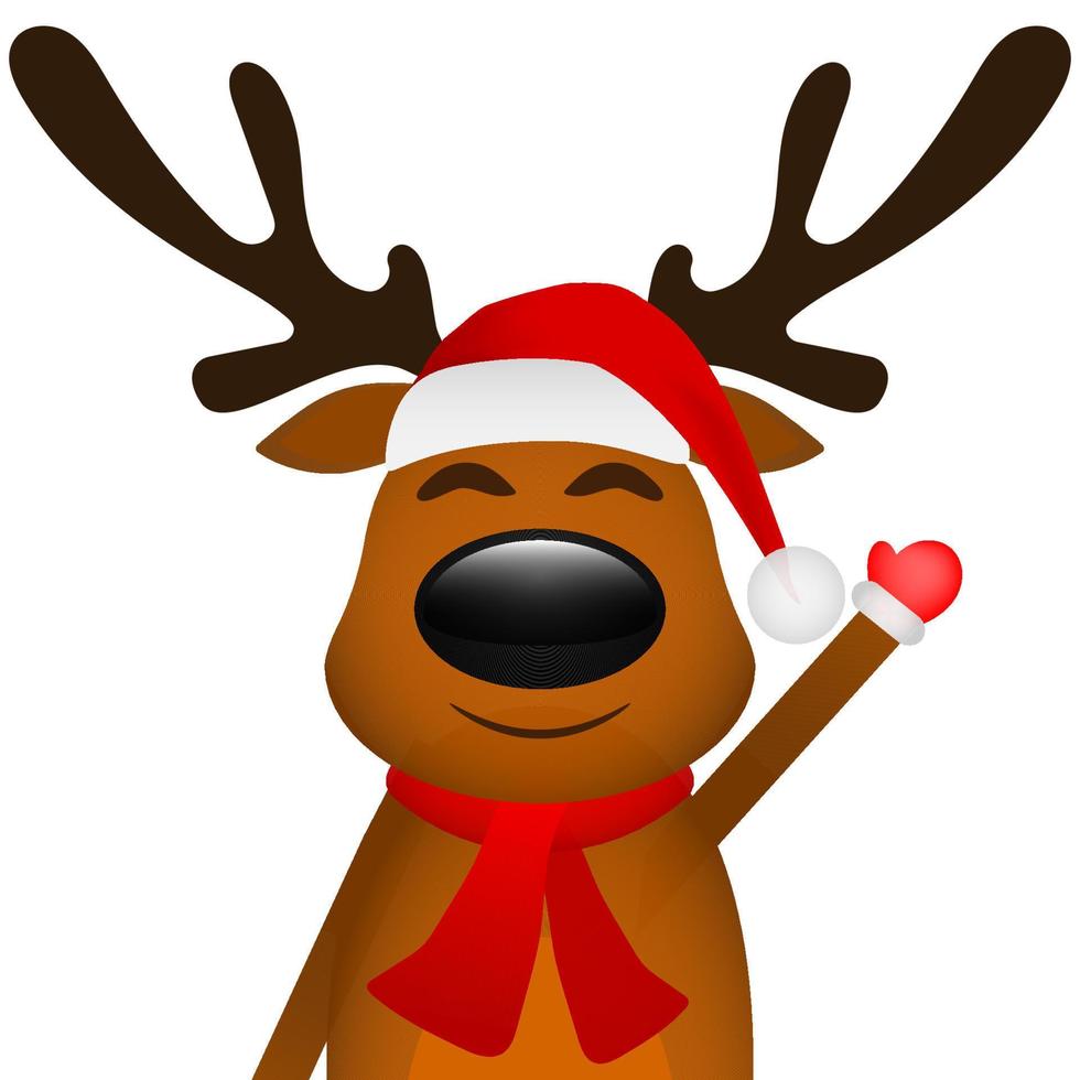 Funny reindeer in a scarf for christmas smiling vector