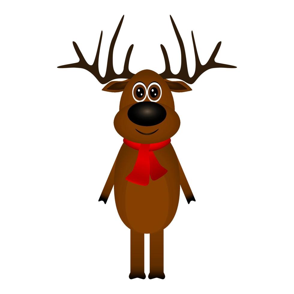 Funny reindeer in a scarf for christmas smiling vector