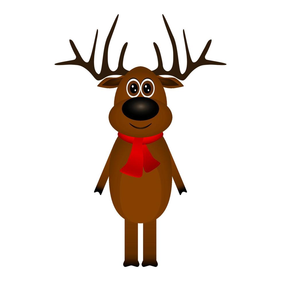 Funny reindeer in a scarf for christmas smiling vector