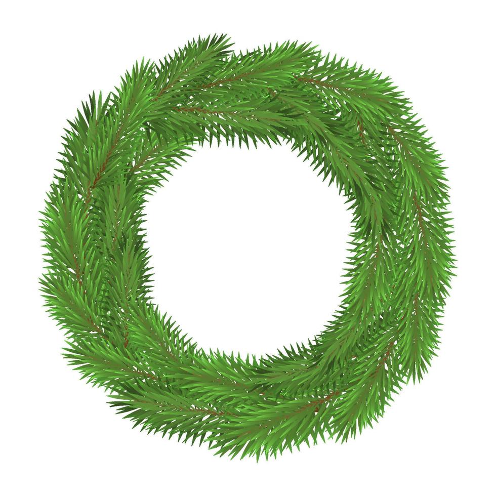 Ramas de los árboles de Navidad verde aislado sobre fondo blanco. vector