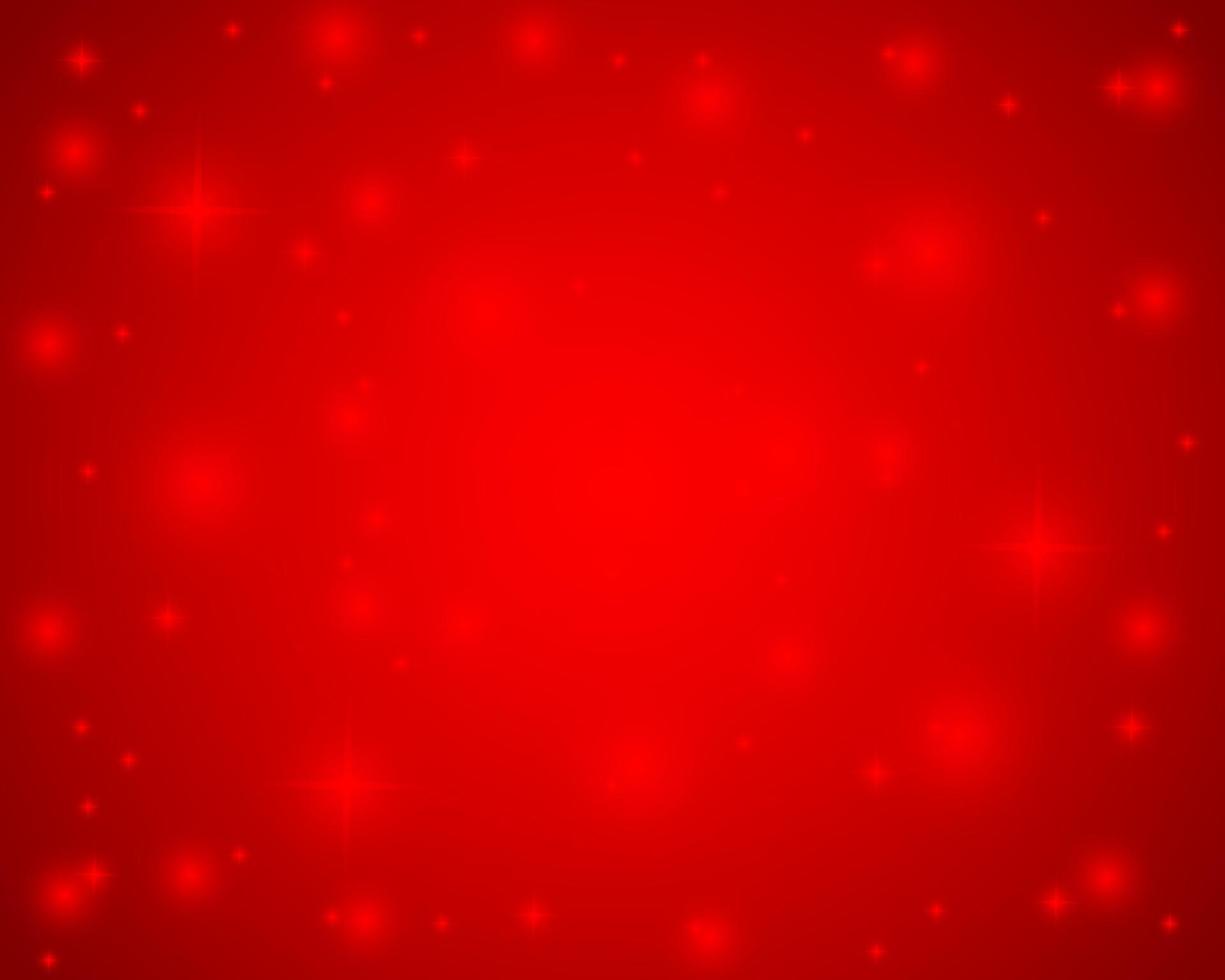 fondo rojo brillante de navidad con copos de nieve y estrellas vector