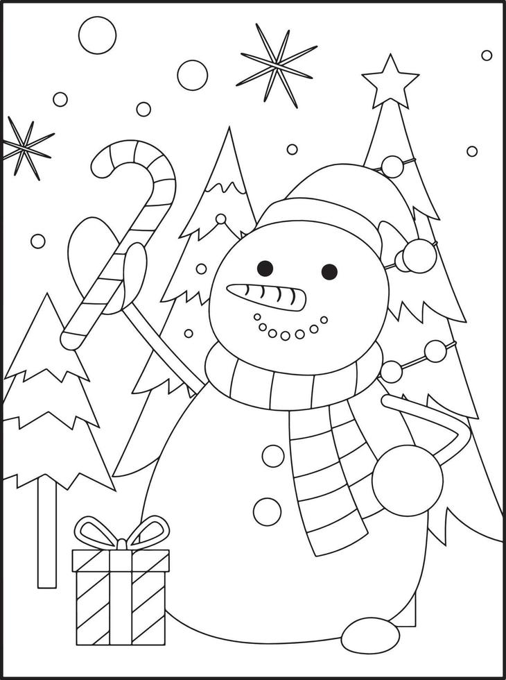 Christmas coloring pages for kids vector