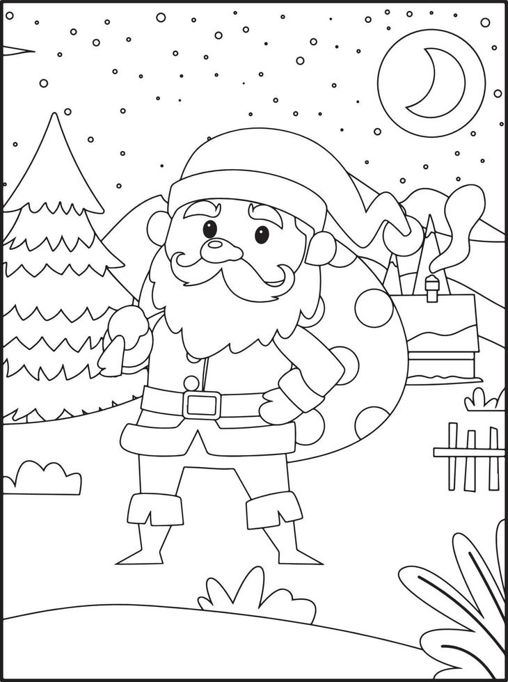 Christmas coloring pages for kids vector