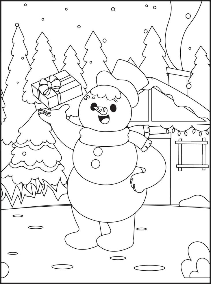 Christmas coloring pages for kids vector