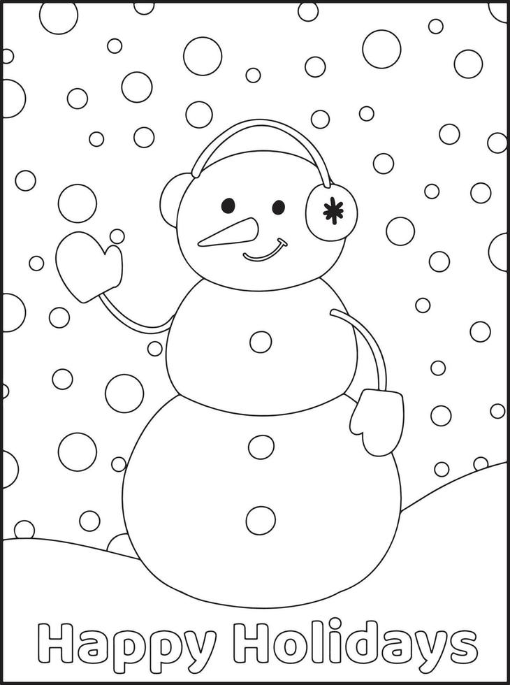 dibujos de navidad para colorear para niños vector