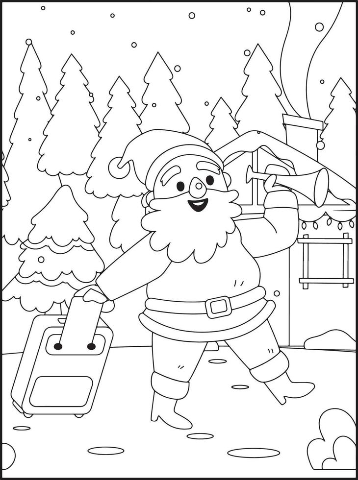 dibujos de navidad para colorear para niños vector