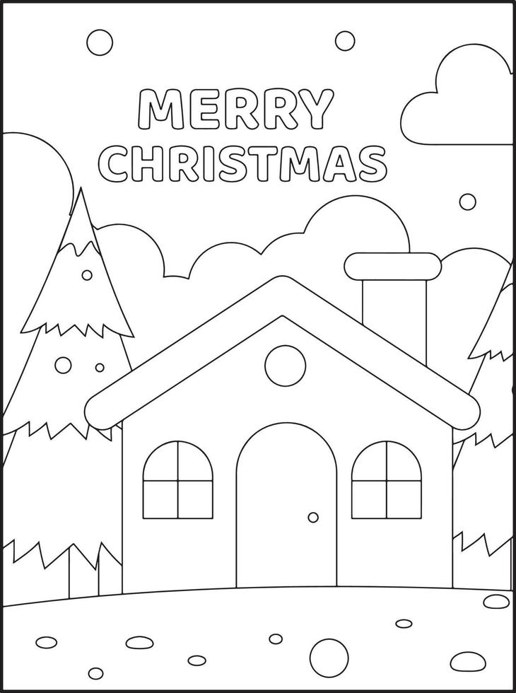 Christmas coloring pages for kids vector