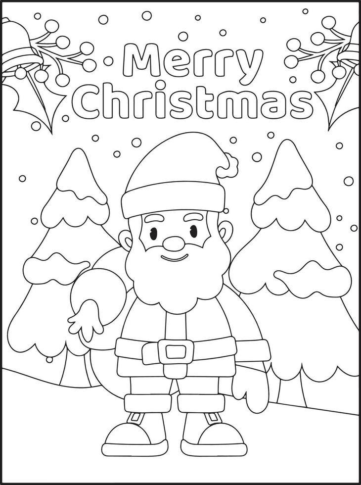 Christmas coloring pages for kids vector