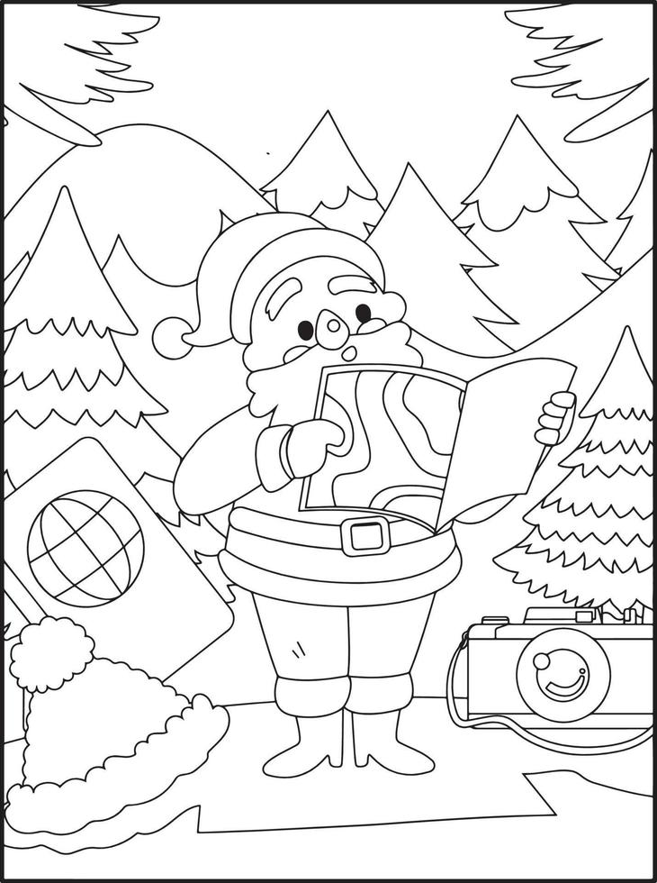 dibujos de navidad para colorear para niños vector