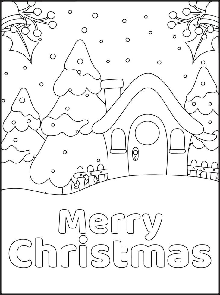 Christmas coloring pages for kids vector