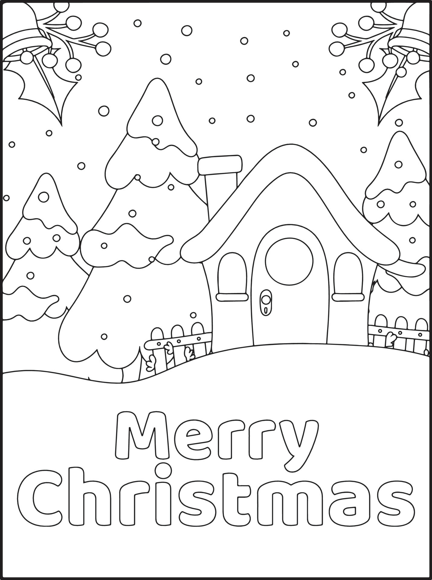 Christmas coloring pages for kids 13982751 Vector Art at Vecteezy
