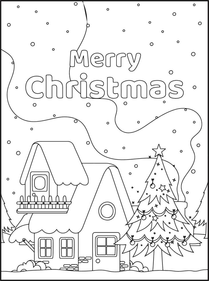 Christmas coloring pages for kids vector