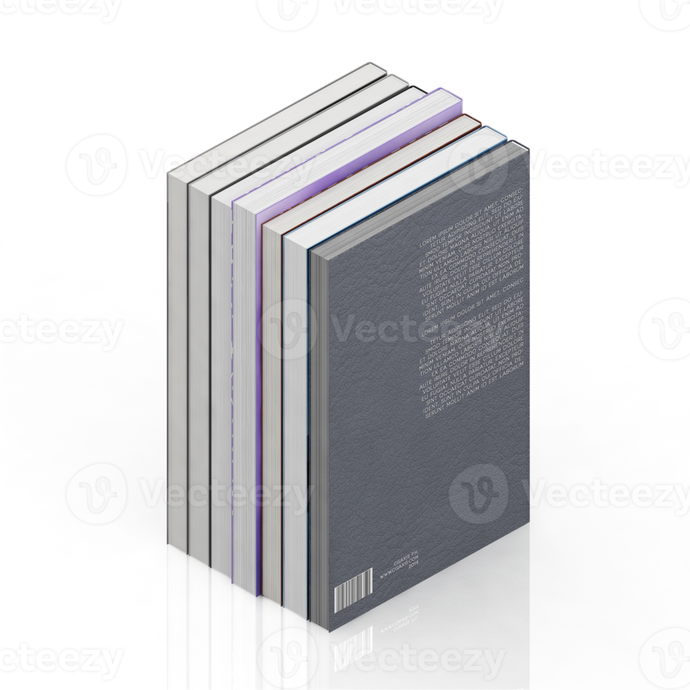 Isometric Books 3D render png