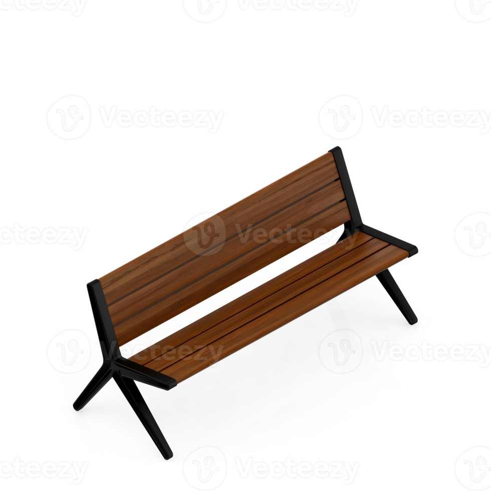 Isometric bench 3D render png
