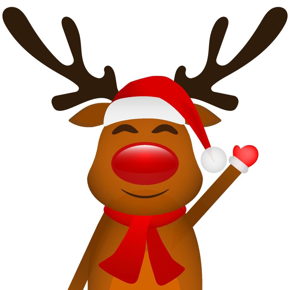 Funny reindeer in a scarf for christmas smiling vector