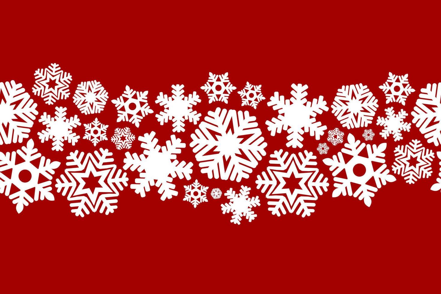 copos de nieve transparentes sobre un fondo rojo. decoración para el diseño de navidad vector