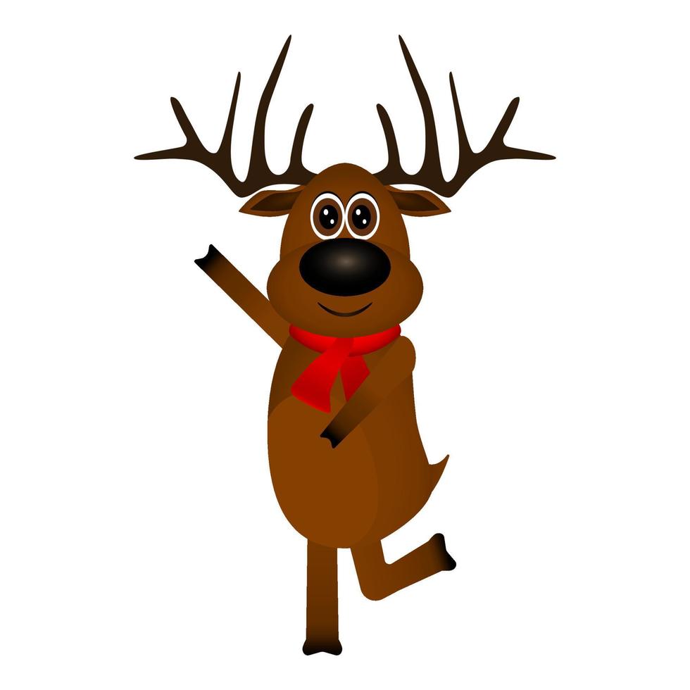 Funny reindeer in a scarf for christmas smiling vector
