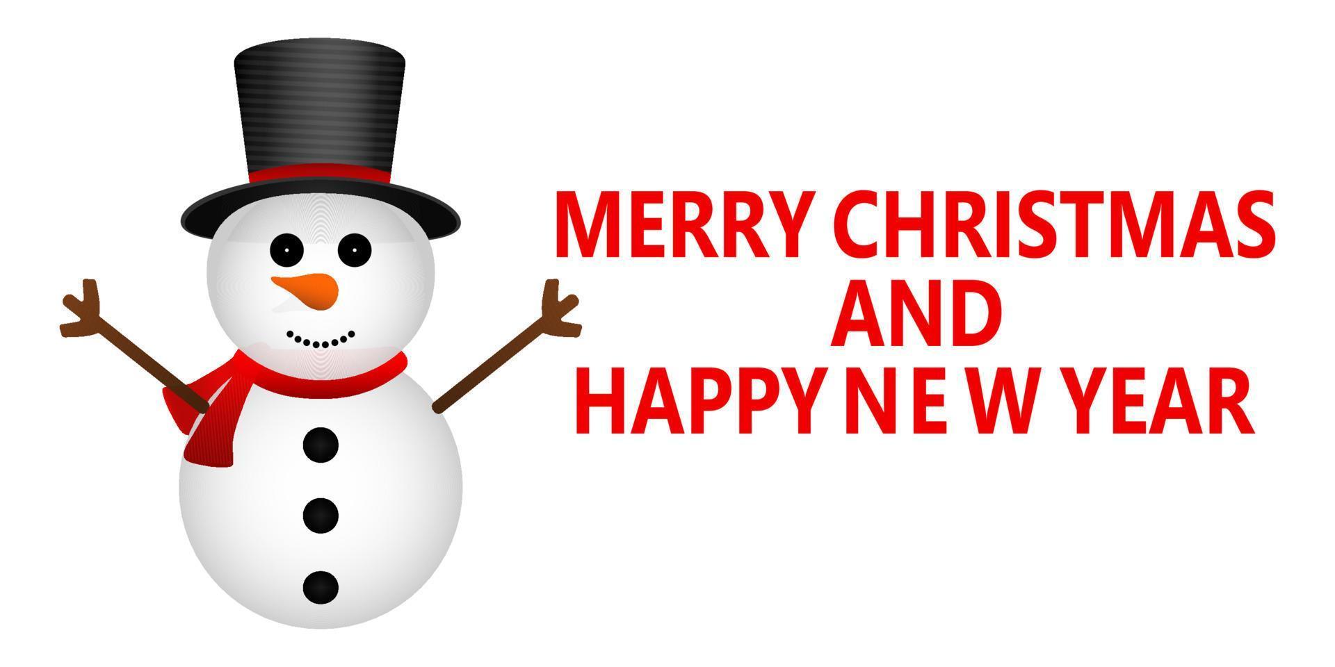 Funny christmas snowman in hat vector