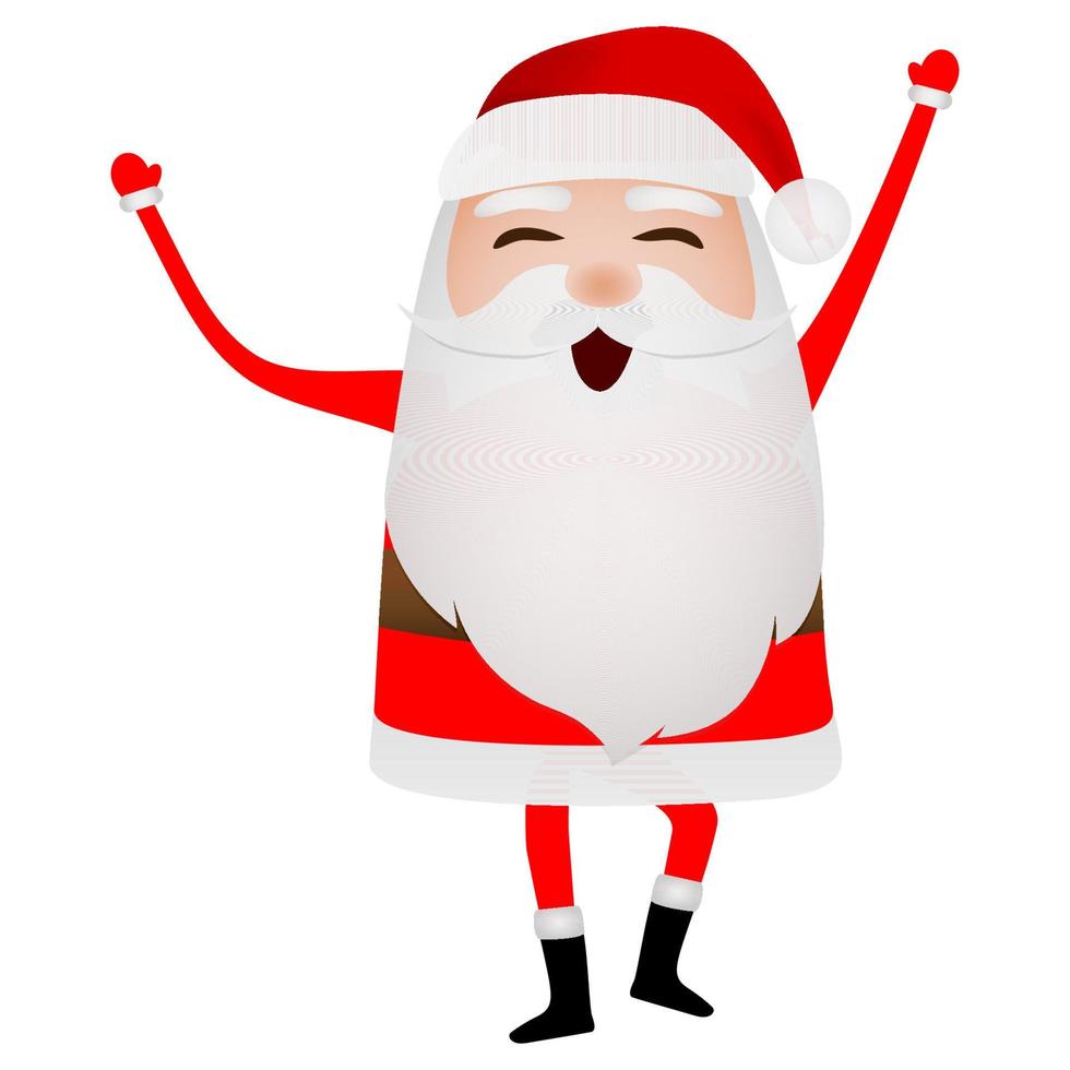 Cartoon funny santa claus and snowman waving hands isolated on white vector