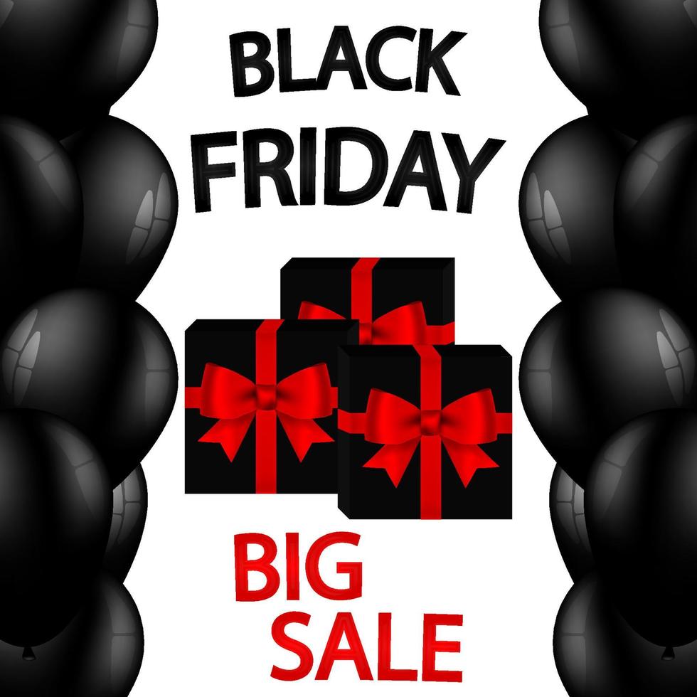 CBig sale card with bow on black friday vector
