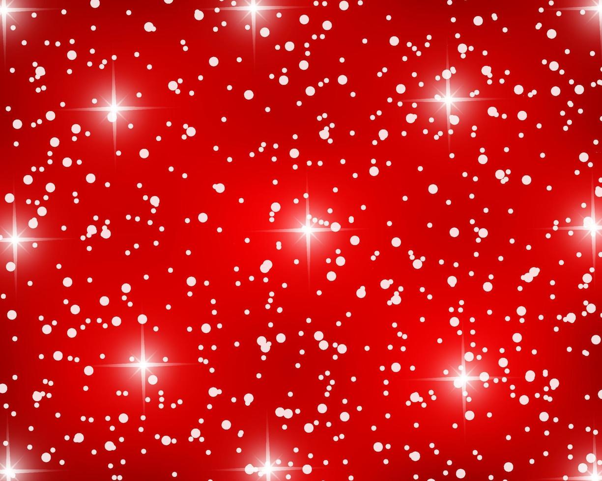 Christmas red shiny background with snowflakes and stars vector