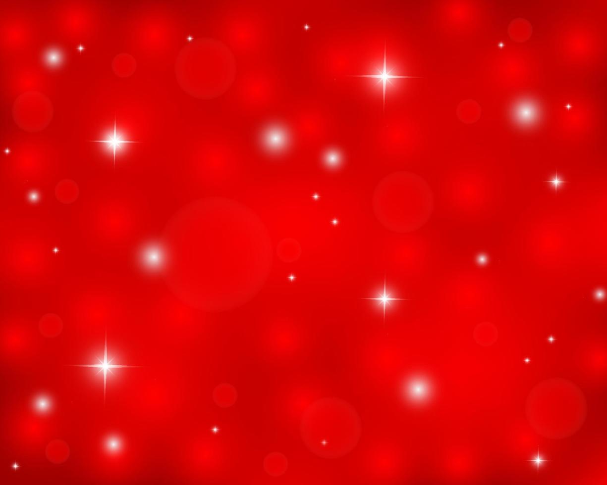 fondo rojo brillante de navidad con copos de nieve y estrellas vector