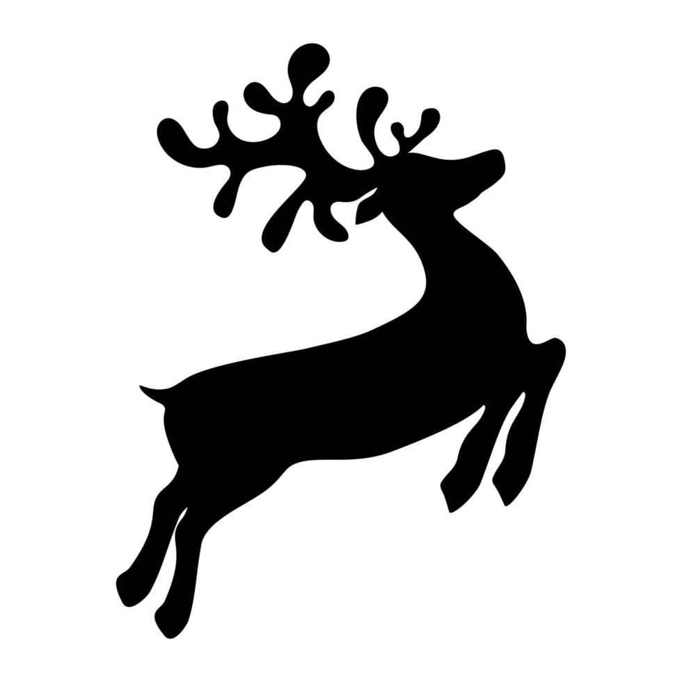 Two reindeers jump to each other with stars isolated on white vector